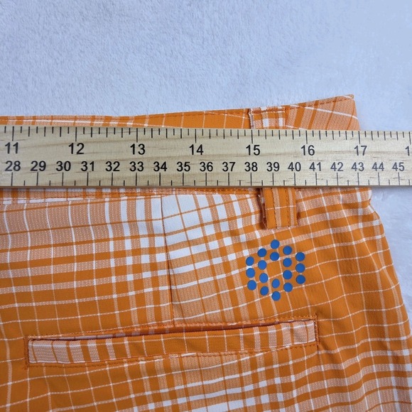 Puma Cobra Golf Mens Dry Cell Stretch Orange Plaids Casual Shorts Size 32 NWT - Picture 5 of 8